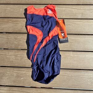 TYR Durafast YOUTH Alliance Splice MaxBack 1pc Swim- Red/navy Sz 22  New